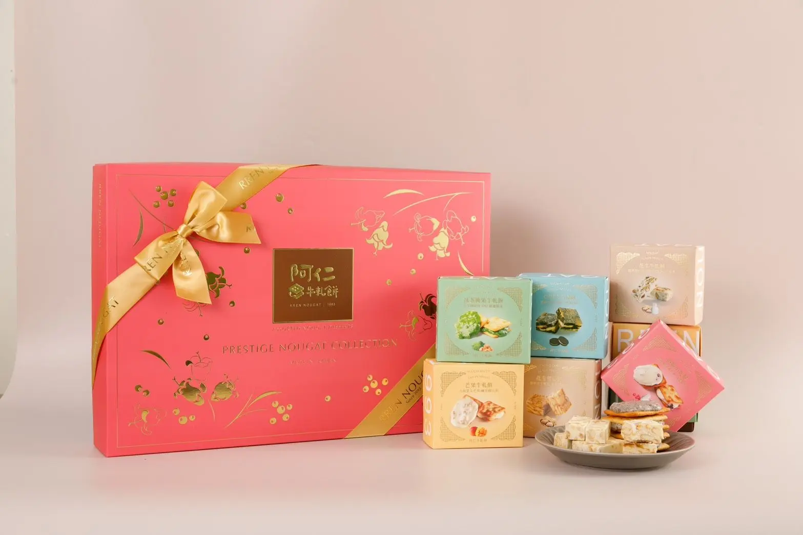 阿仁牛軋餅【diamond Lin】三入閃耀紅禮盒,送禮大紅大氣